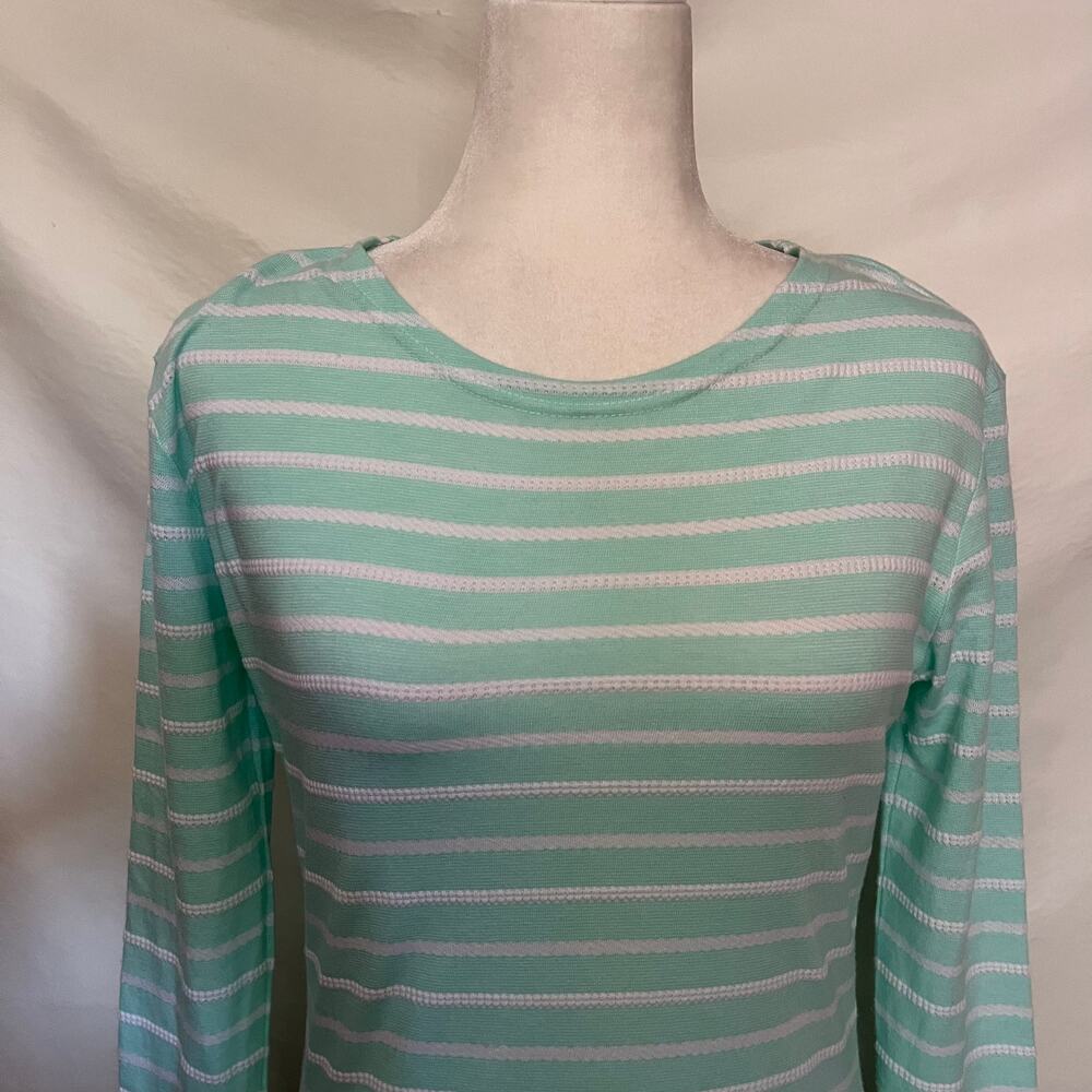 STS Striped Sheath Dress Sz XS Coastal Preppy Long Sleeve Texture MInt Office - Picture 3 of 12